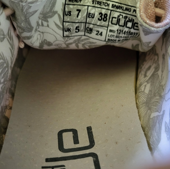 Hey Dudes Glitter Sparkle Pink Wendy Metallic Sneaker Tennis Loafer Shoe Women 7 - Picture 8 of 13